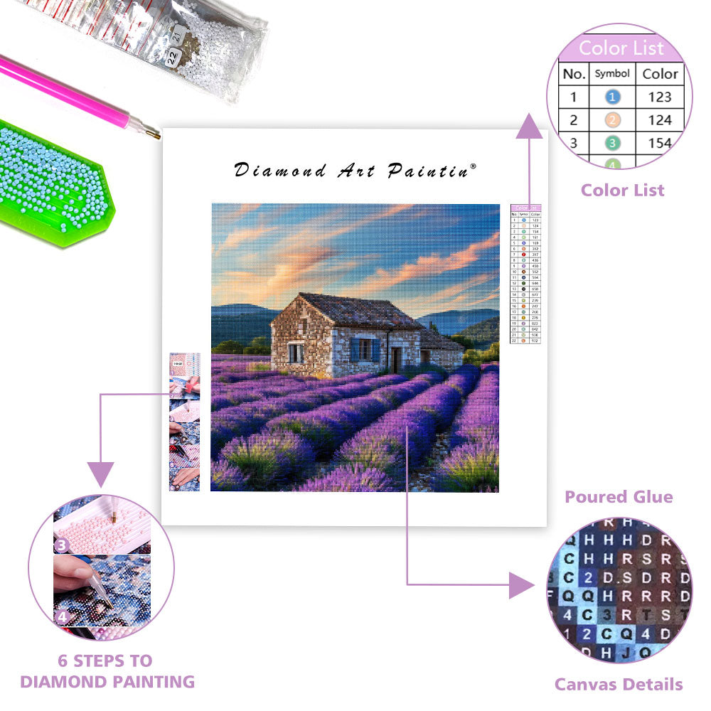 Lavender Cottage - Diamond Painting