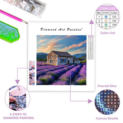 Lavender Cottage - Diamond Painting