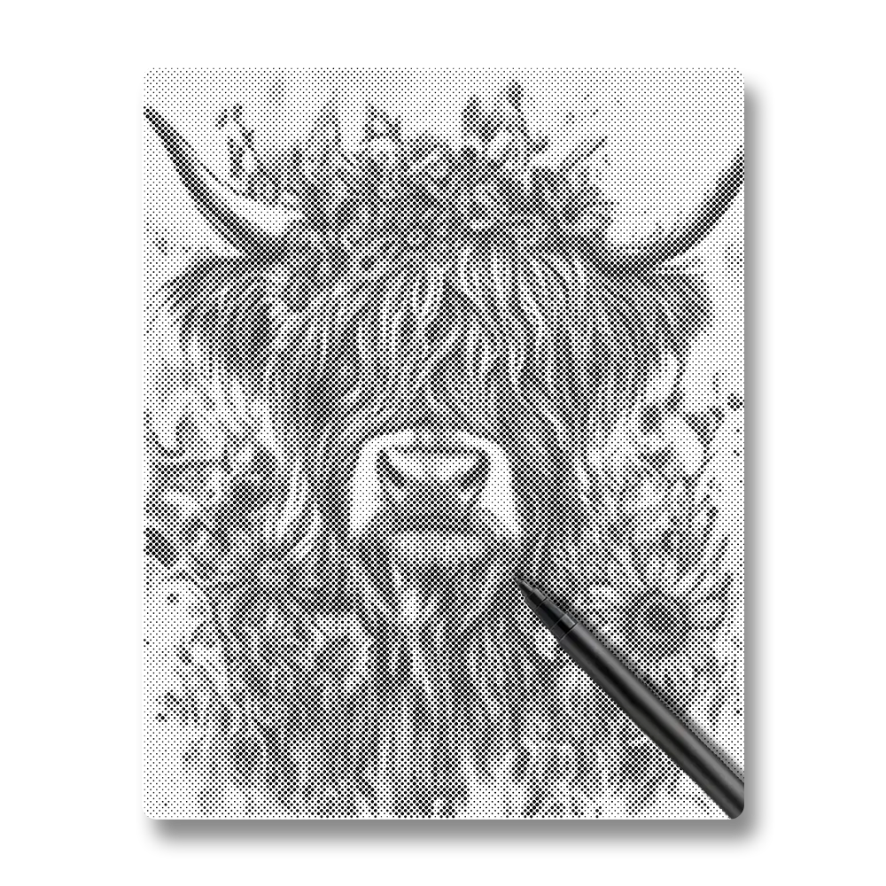 Highland Cattle - Dot Painting