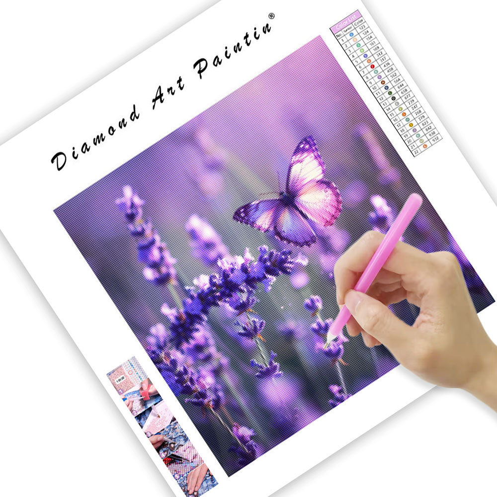 Lavender Butterfly - Diamond Painting