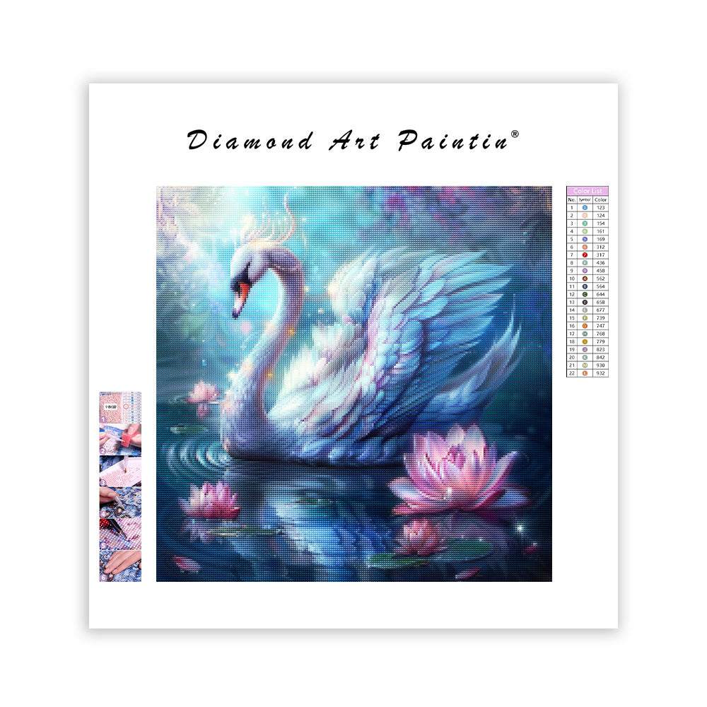 Lotus Swan Harmony - Diamond Painting