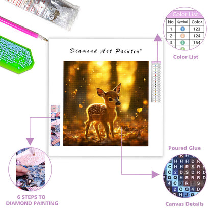 Baby Deer with Big Innocent Eyes - Diamond Painting