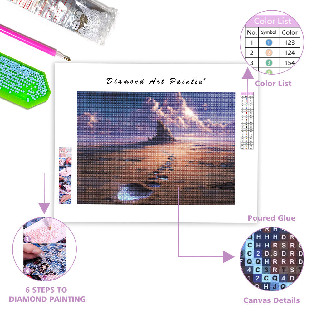 Giant’s Footprint in the Sand - Diamond Painting