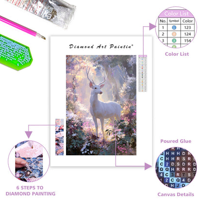White Deer Light - Diamond Painting