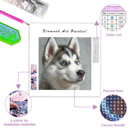 Inquisitive Fluffy Pup - Diamond Painting