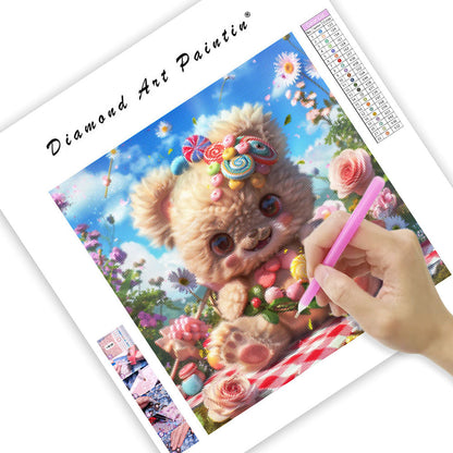 Candy Flower Bear - Diamond Painting