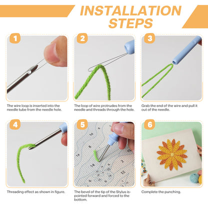 Yellow Sunflower - Punch Needle