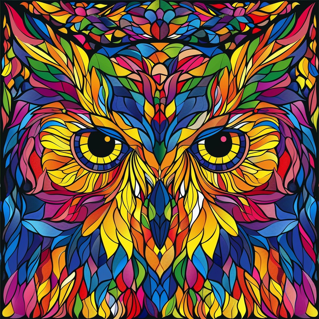 Stained Glass Owl - Diamond Painting