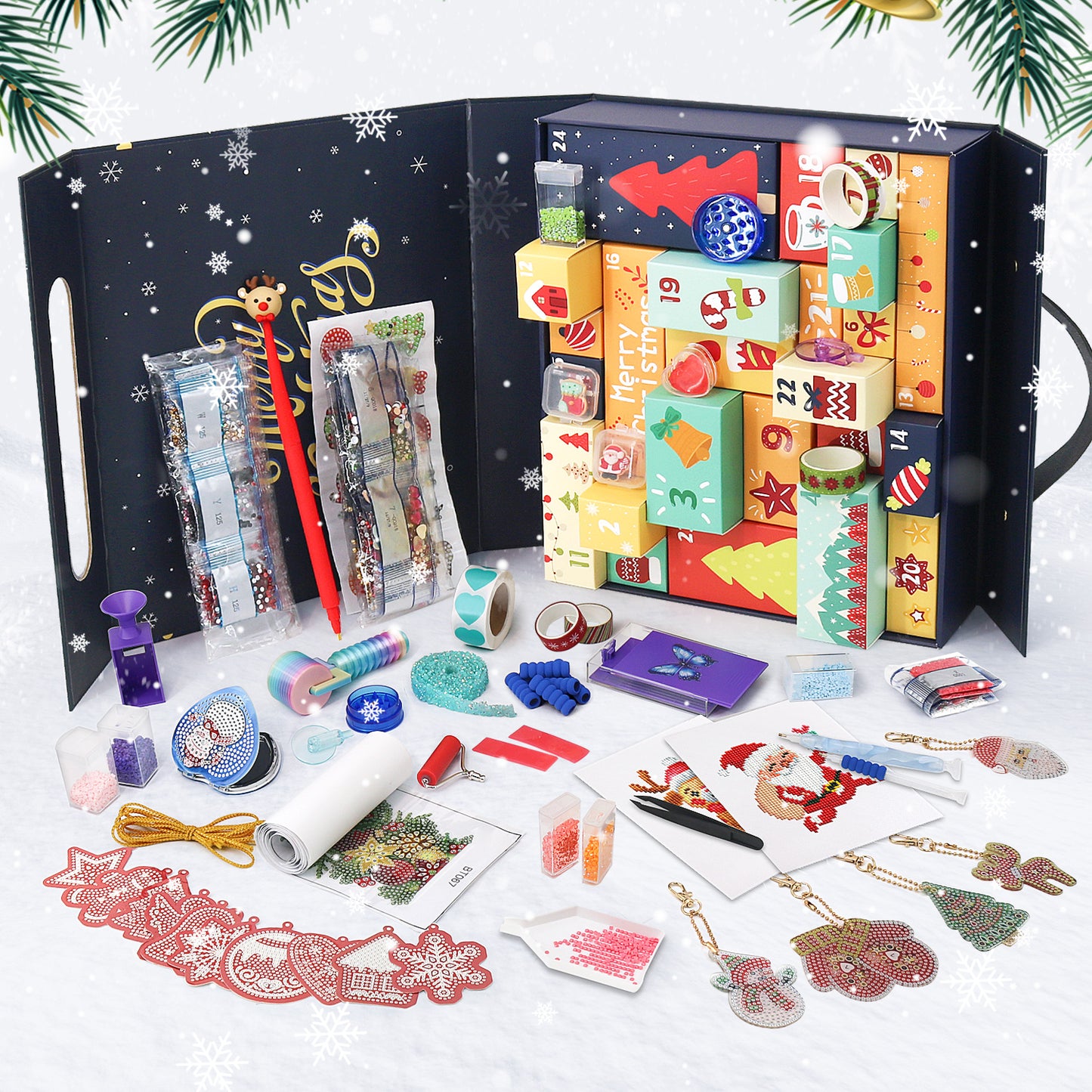 Diamond Painting Christmas Mystery Gift Box-Blue