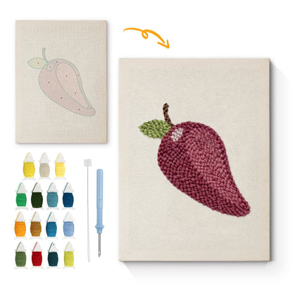Purple Pear - Punch Needle