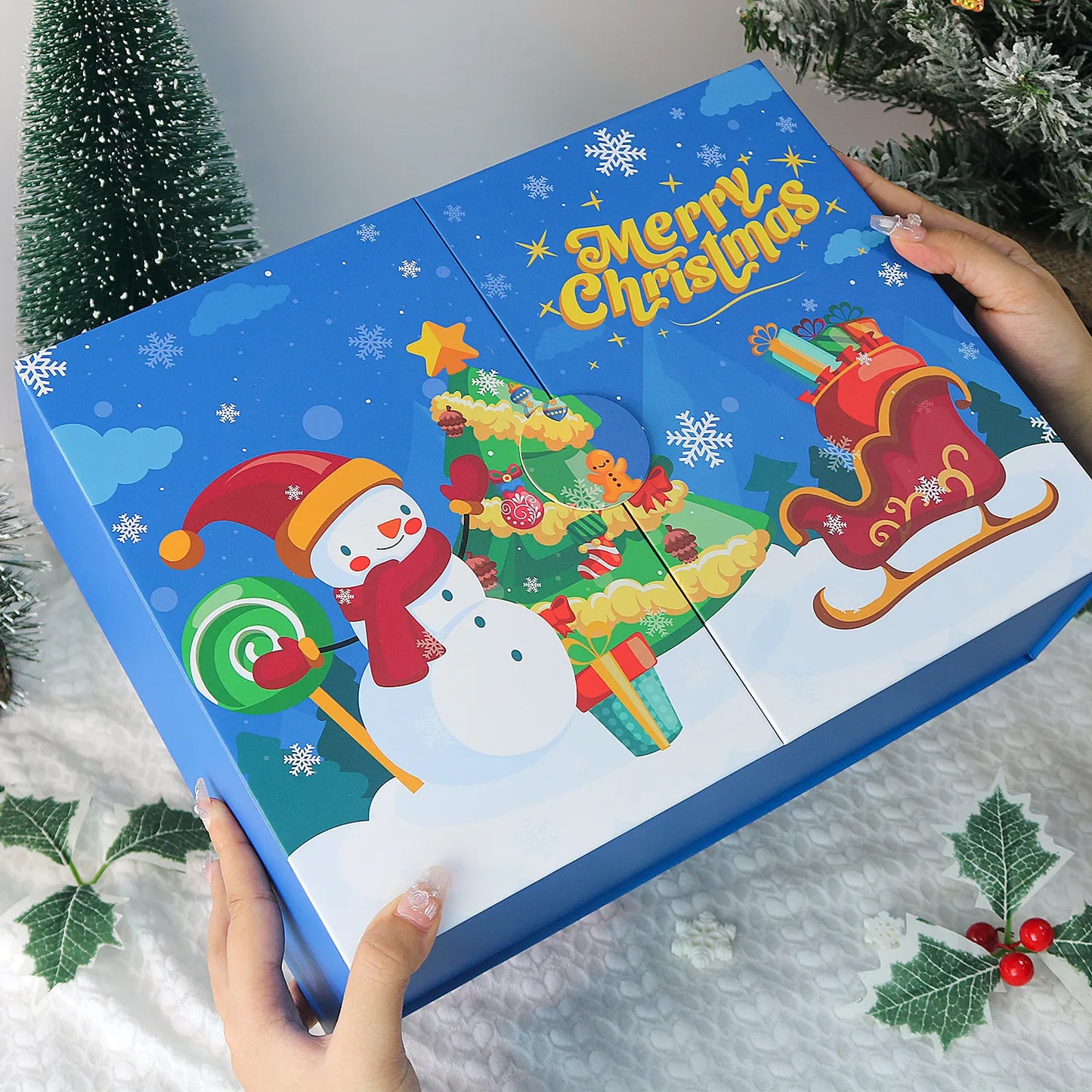 Diamond Painting Christmas Mystery Gift Box-Blue-2