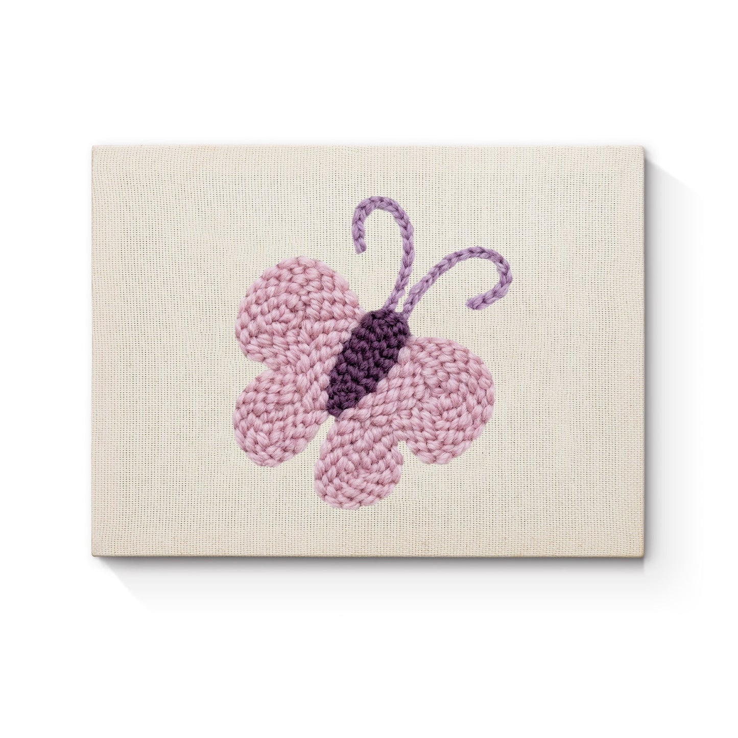 Purple Butterfly Embroidery - Punch Needle