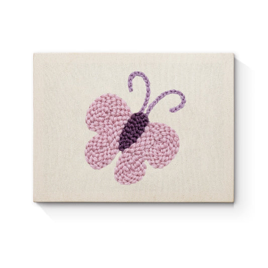 Purple Butterfly Embroidery - Punch Needle