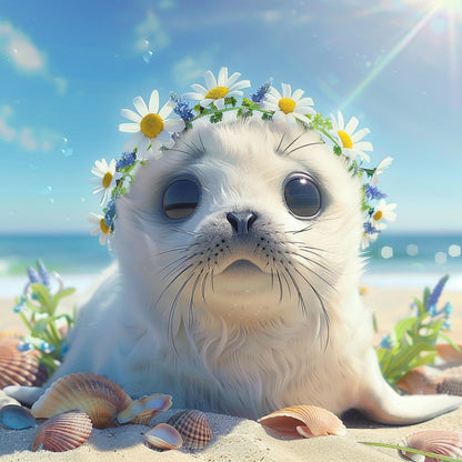 Beach Flower Seal - Diamond Painting