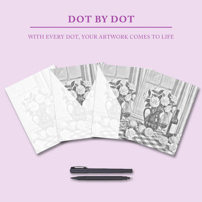 A Cozy Table - Dot Painting