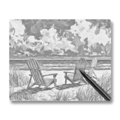 Beach Chairs - Dot Painting