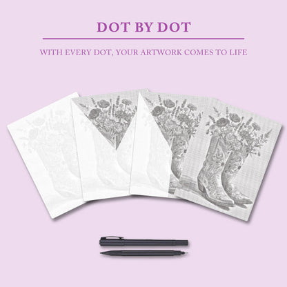Boots and Blooms - Dot Painting