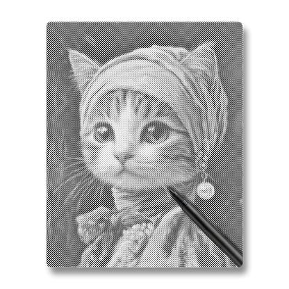 Cat with Pearl Earring - Dot Painting