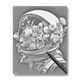 Flower-Filled Space Helmet - Dot Painting
