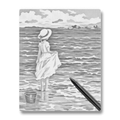 Girl on Beach - Dot Painting