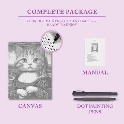 Mona Lisa Cat - Dot Painting