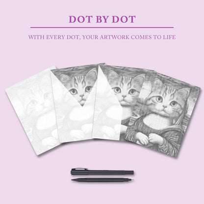 Mona Lisa Cat - Dot Painting