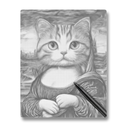 Mona Lisa Cat - Dot Painting