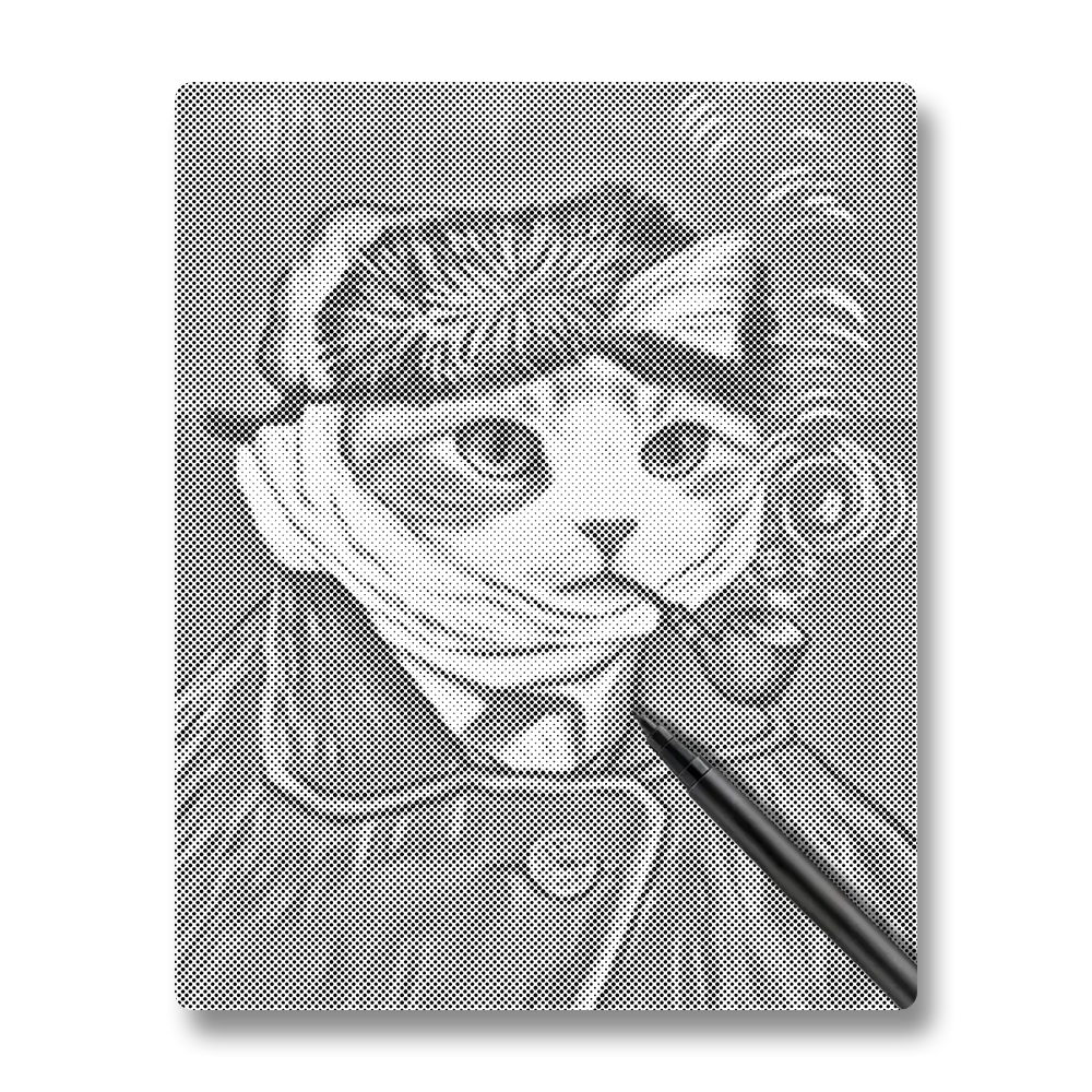 Self-Portrait of Cat - Dot Painting