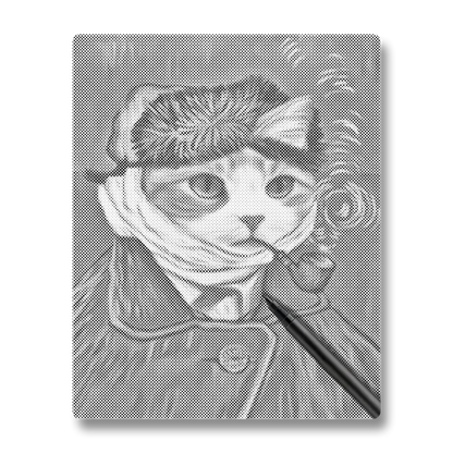 Self-Portrait of Cat - Dot Painting
