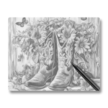Western Cowboy Boots - Dot Painting