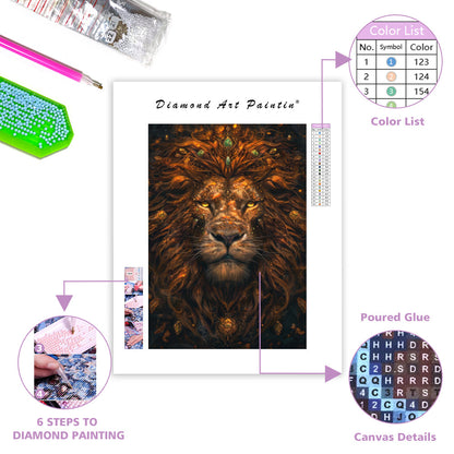 Amber Lion - Diamond Painting