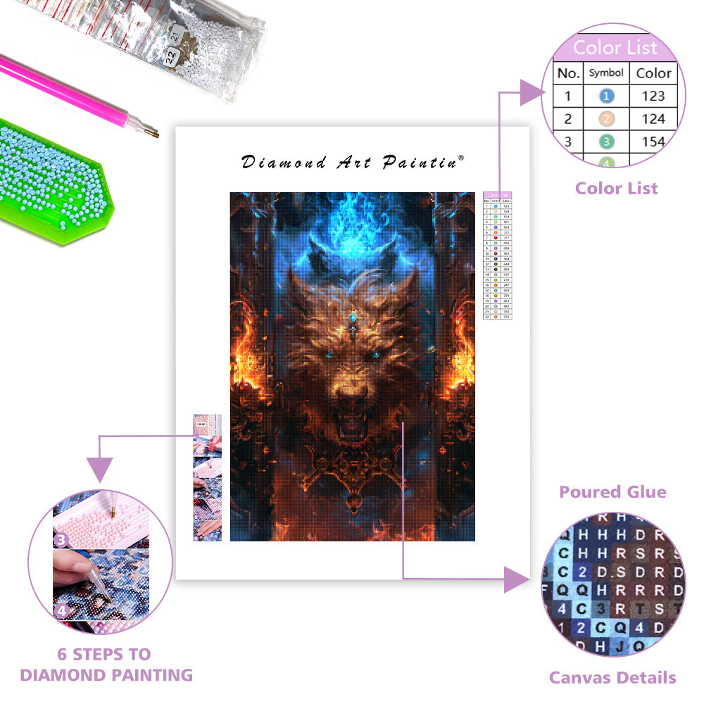 Inferno Hound - Diamond Painting