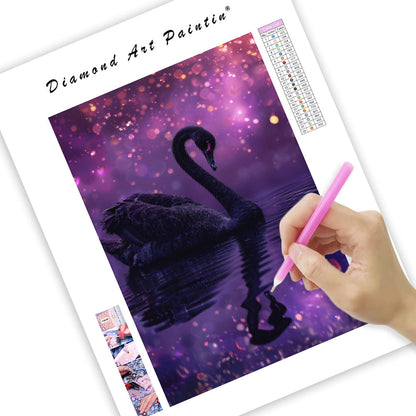 Obsidian Swan - Diamond Painting