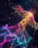 Pearlescent jellyfish drifting underwater in diamond painting art