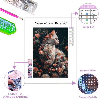 Petal Cat - Diamond Painting