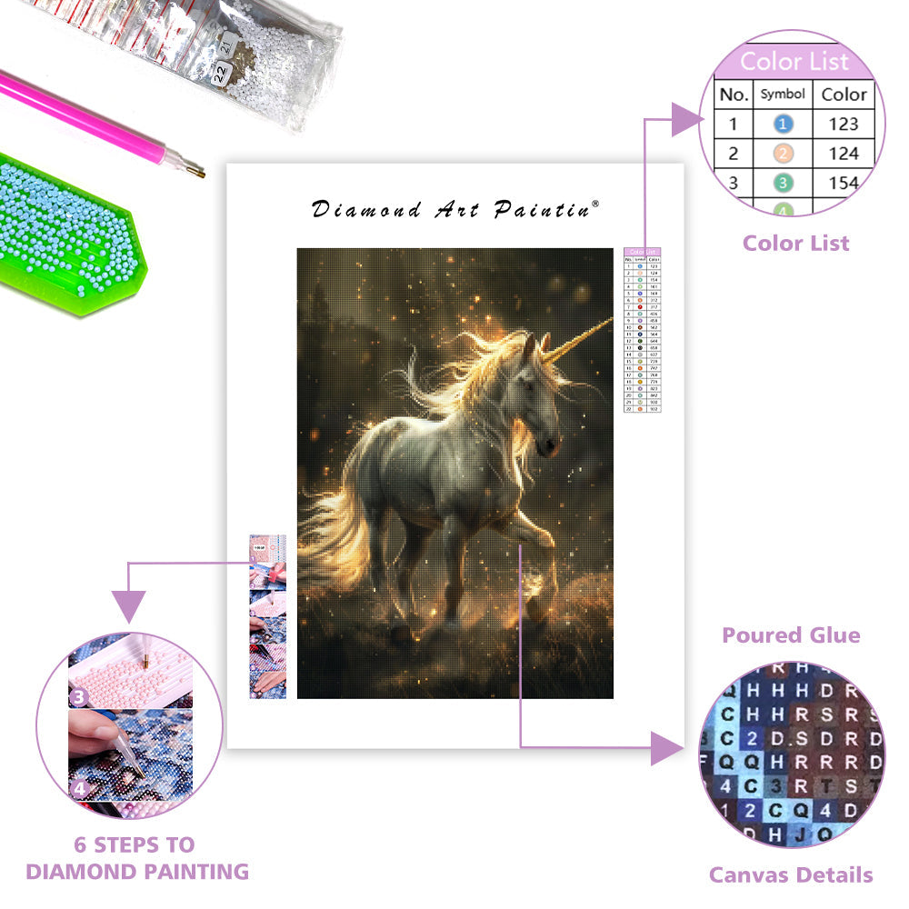 Radiant Unicorn - Diamond Painting