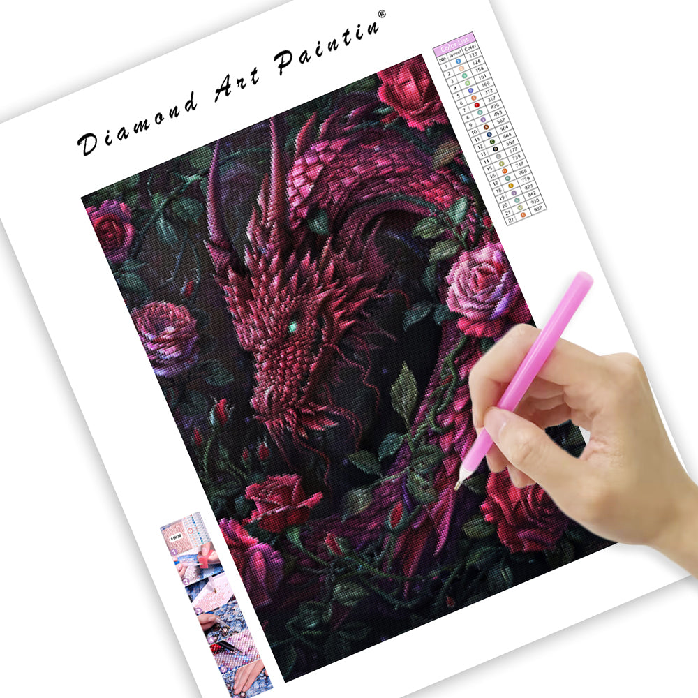 Rose Thorn Dragon - Diamond Painting