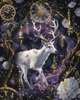 Mystical stag surrounded by time-inspired symbols in diamond art