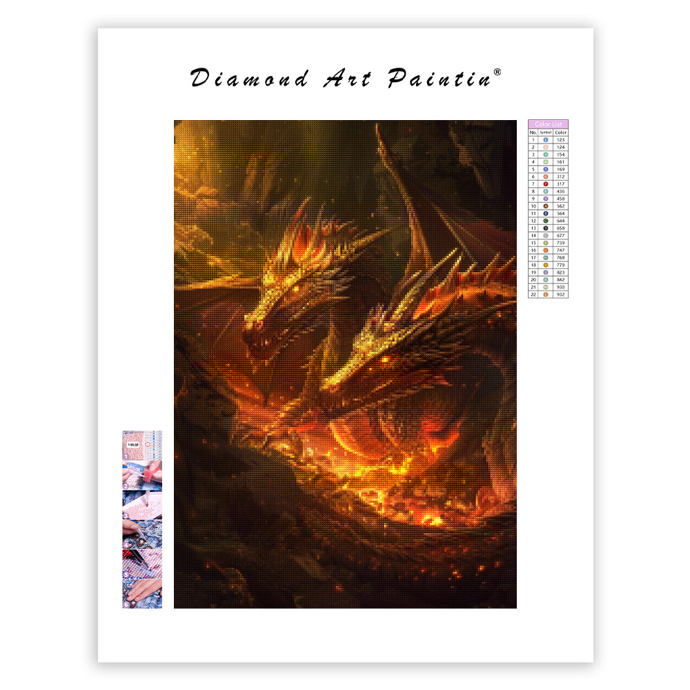 Twin Abyss Dragon - Diamond Painting