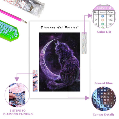 Violet Flame Cat - Diamond Painting