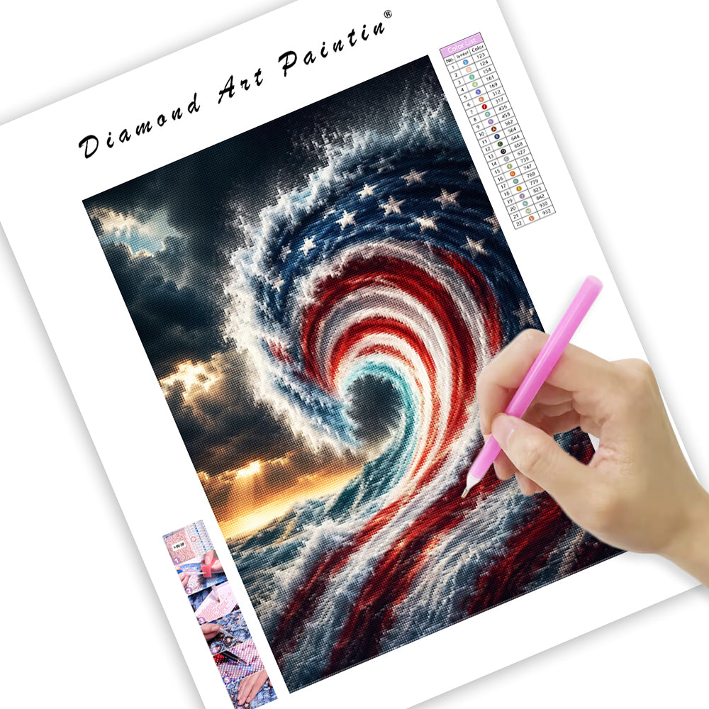 Ocean Wave Flag - Diamond Painting