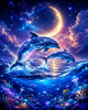 Moonlit Dolphin Dreams - Diamond Painting