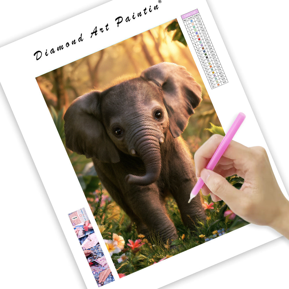 Baby Elephant - Diamond Painting