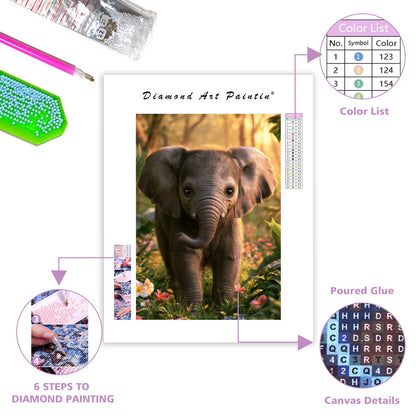 Baby Elephant - Diamond Painting