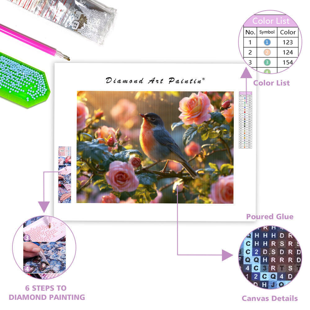 Bird Cottage Garden - Diamond Painting