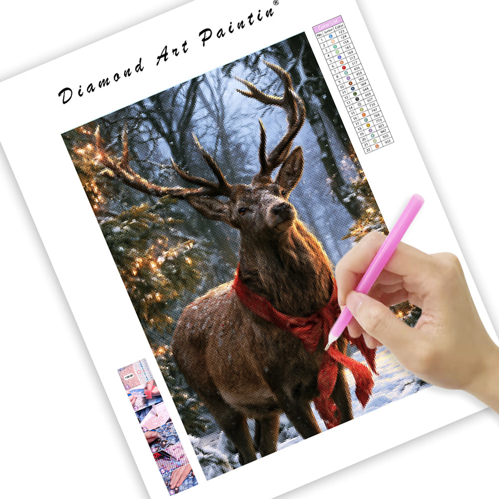 Christmas Deer - Diamond Painting