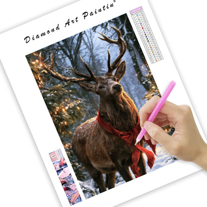Christmas Deer - Diamond Painting