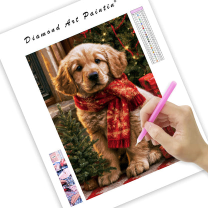 Christmas Puppy - Diamond Painting