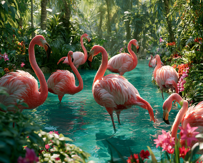 Flamingo Paradise - Diamond Painting