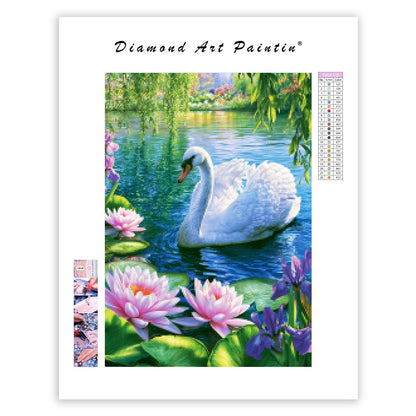 Floral Swan - Diamond Painting